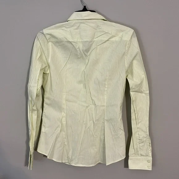 Banana Republic green striped button down shirt size 8 - Picture 3 of 6